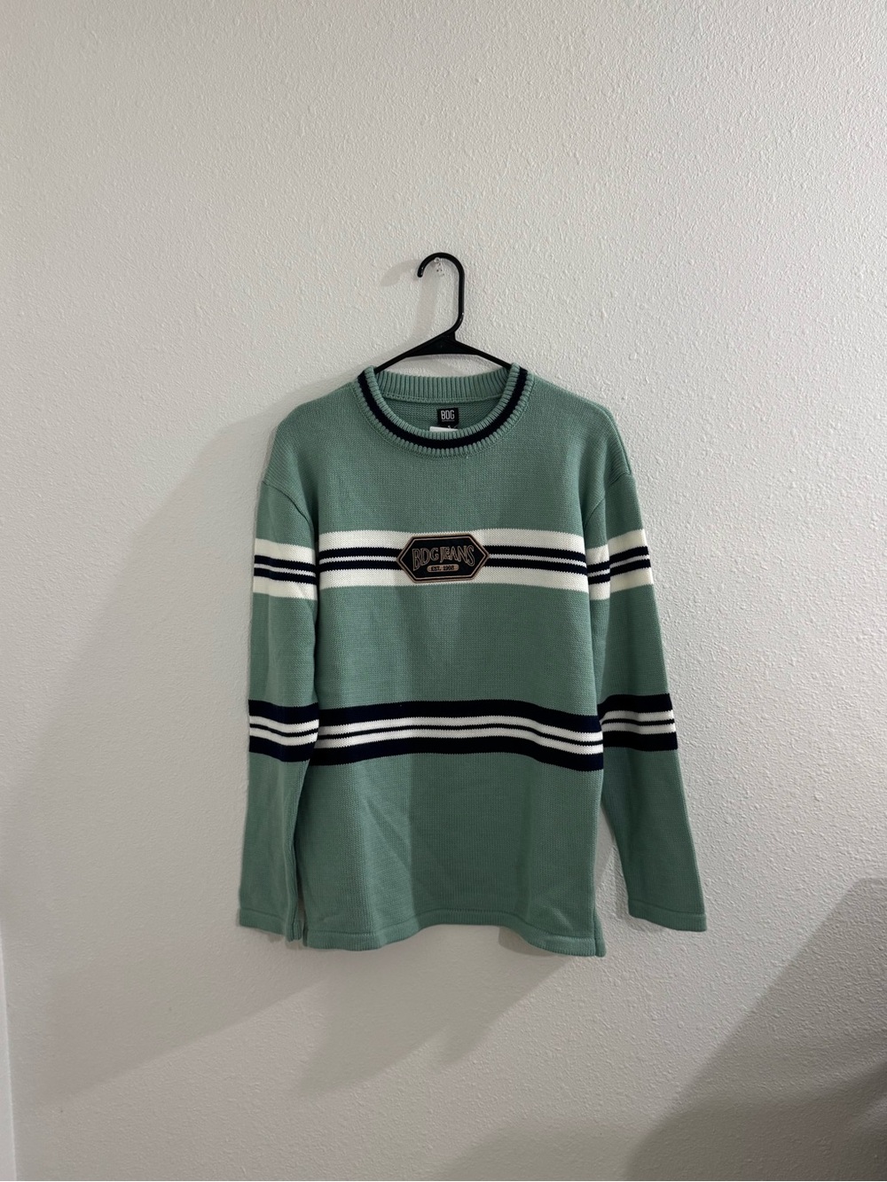 Green striped BDG sweatshirt